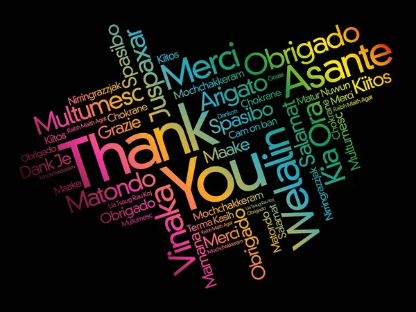 Thank You Word Cloud Different Languages Concept Background — Stock Vector