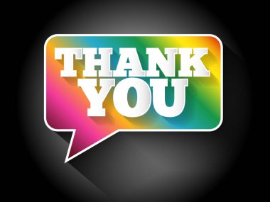 Modern tasarım konuşma balonu teşekkür ederim, metin iletisi kabarcık, düz iş kavramı arka plan