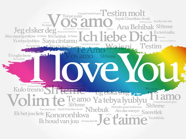 Älskar Ord Jag Älskar Dig Alla Språk Världen Ord Moln — Stock vektor