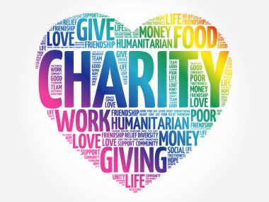 Hayırsever kalp kelime bulut kolajı, kavram geçmişi