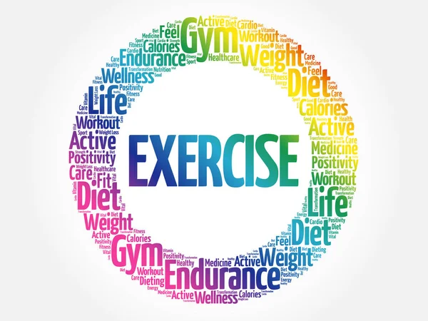 Exercise Word Cloud Fitness Sport Health Concept Stock Vector by