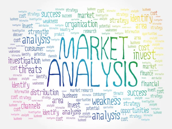 Markt Analyse Word Cloud Business Concept Achtergrond — Stockvector