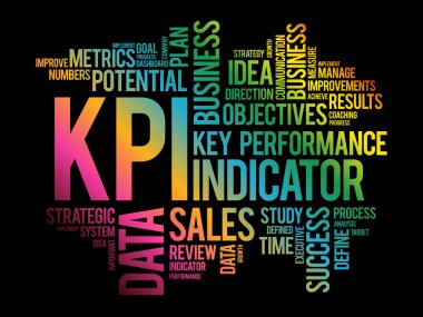 KPI - anahtar performans göstergesi kelime bulut, iş kavramı