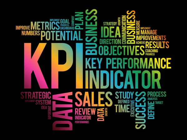 Kpi Key Performance Indicator Ordet Moln Affärsidé — Stock vektor