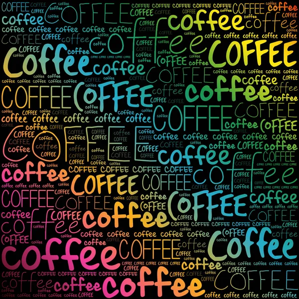 コーヒーの言葉クラウドコラージュ アートコンセプトの背景 — ストックベクタ