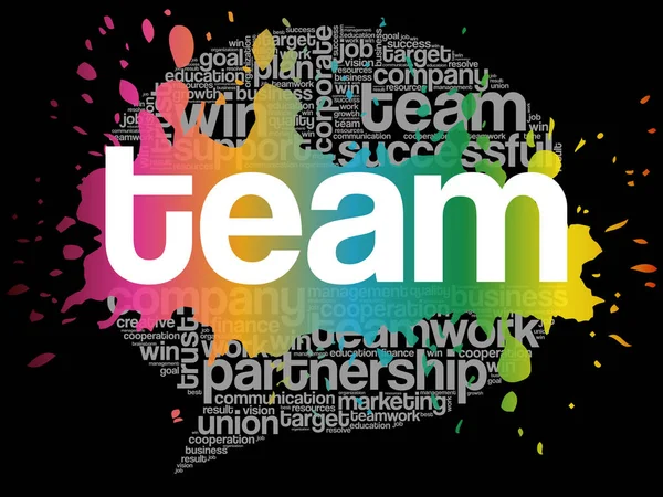 Team Think Bubble Word Cloud Concept Entreprise — Image vectorielle