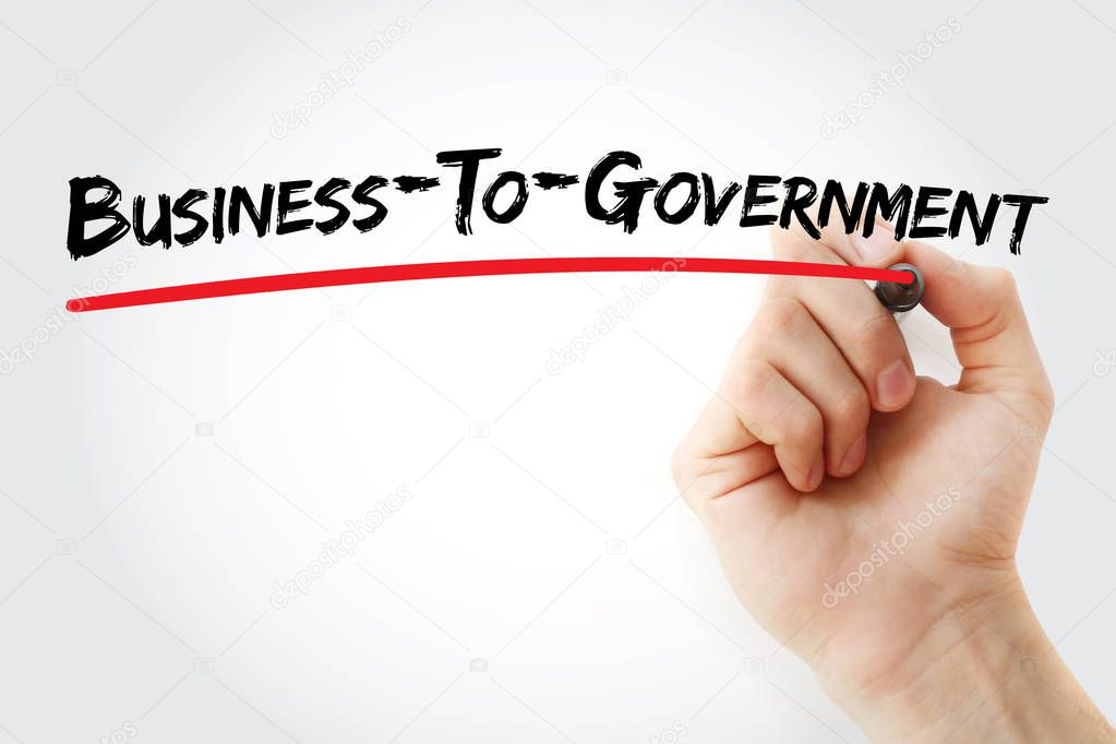 B2G - Business To Government acronym, business concept background