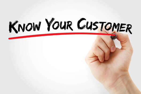 KYC - Know Your Customer acronym, business concept background