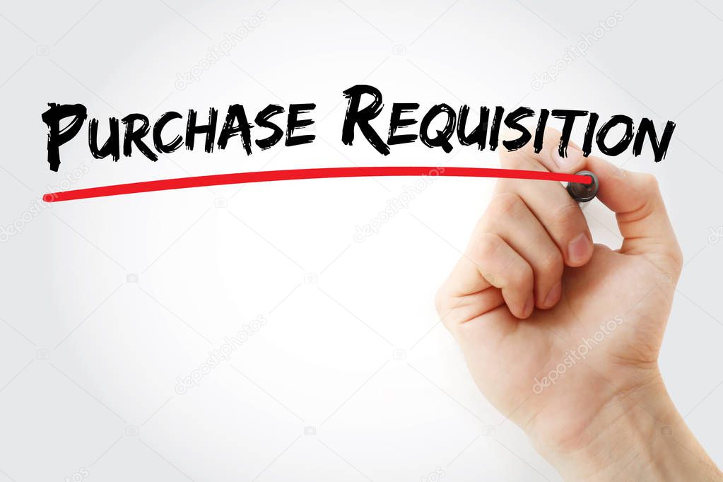 PR - Purchase Requisition acronym, business concept background