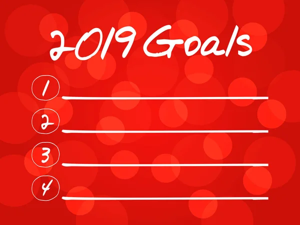 2019 Goals List Business Sport Health Concept Background — Stock Vector