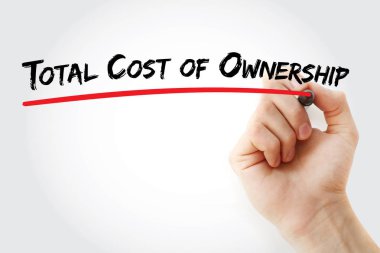 TCO - Total Cost of Ownership acronym, business concept background clipart