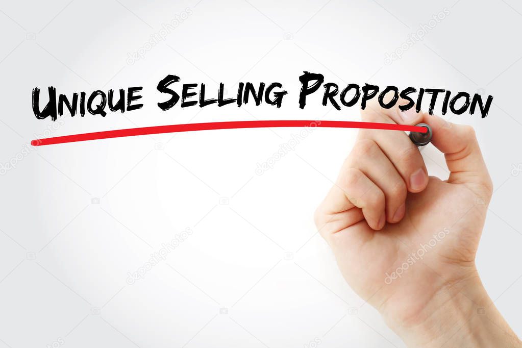 USP - Unique Selling Proposition acronym, business concept background