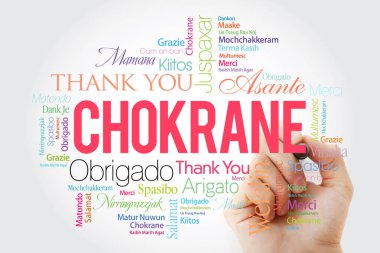 Chokrane (Arapça - Orta Doğu, Kuzey Afrika teşekkür ederim) Word Cloud marker, tüm dilleri ile