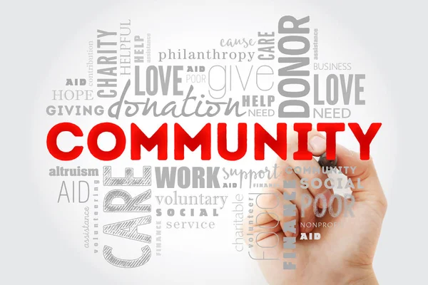 Community Word Cloud Collage Marker Social Concept Background — Stock Photo, Image