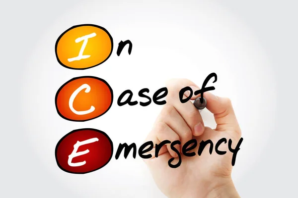 ICE - In Case of Emergency, acronym health concept backgroun