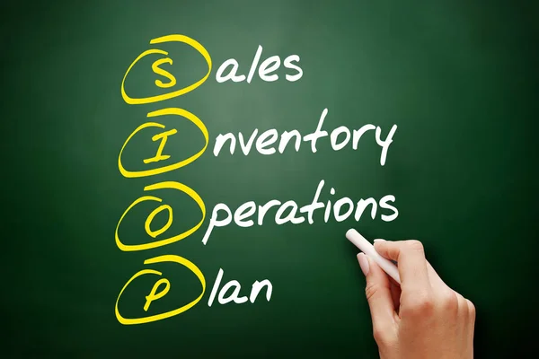 SIOP - Sales Inventory Operations Plan, acronym business concept on blackboard