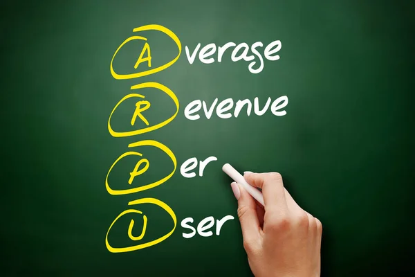 Arpu Durchschnittlicher Umsatz Pro Benutzer Akronym Geschäftskonzept Auf Tafel — Stockfoto