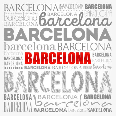 Barselona duvar kağıdı kelime bulutu, seyahat kavramı geçmişi