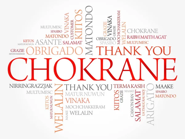 Chokrane Gracias Árabe Medio Oriente Norte África Word Cloud Background — Vector de stock