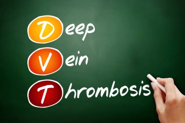 DVT - Deep Vein Thrombosis, acronym health concept background clipart