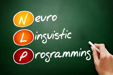 NLP - Nöro linguistik programlama, kısaltma sağlık kavramı blackbord - görüntü üzerinde