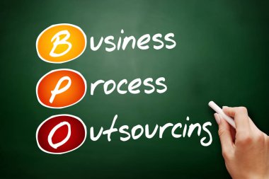 BPO - İş Süreci Dış Kaynak, kara tahtada kısaltma iş kavramı