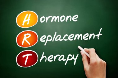 HRT - Hormone Replacement Therapy, acronym health concept background clipart