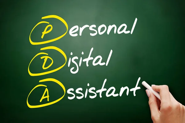 PDA - Personal Digital Assistant acronym, technology concept background