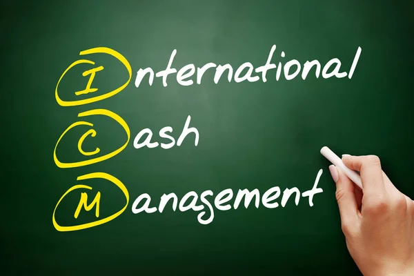 ICM - International Cash Management, acronym concept on blackboard