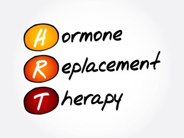HRT - Hormone Replacement Therapy, acronym health concept background clipart