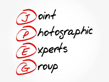 JPEG - Ortak Fotoğraf Uzmanları Grubu kısaltması, kavram arka planı