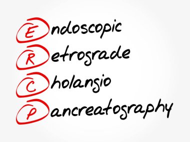 ERCP - Endoskopik Retrograd CholangioPancreatography kısaltması, konsept arkaplan