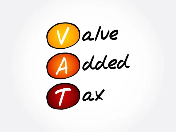 Vat Value Added Tax Acronym Business Concepts Background — 스톡 벡터