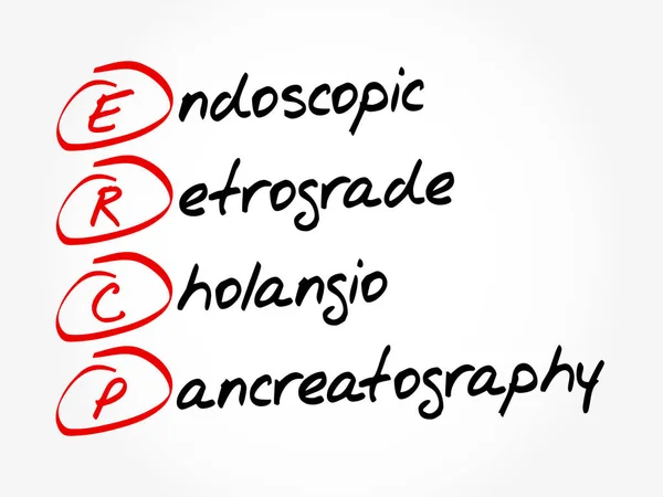 Ercp Endoscopisch Retrograde Cholangiopancreatografie Acroniem Concept Achtergrond — Stockvector