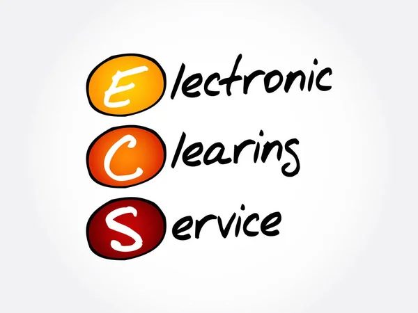 Ecs Electronic Clearing Service Acronim Tło Koncepcji Biznesowej — Wektor stockowy