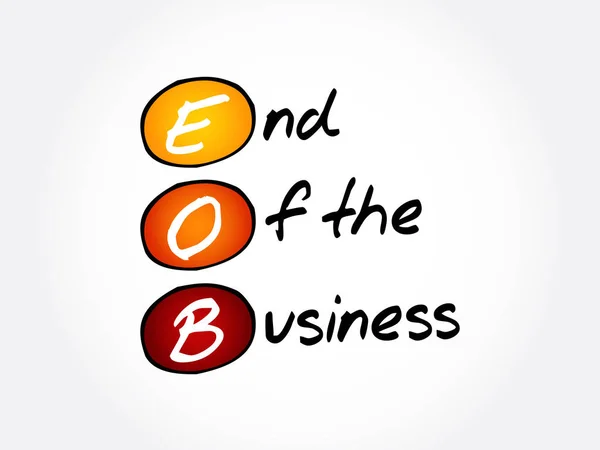 Eob Einde Van Business Acroniem Business Concept Achtergrond — Stockvector