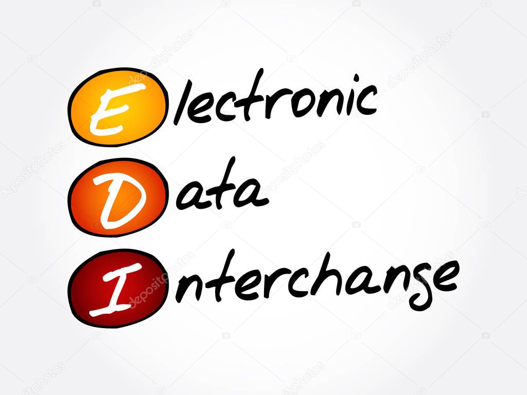 EDI - Electronic Data Interchange acronym, business concept background