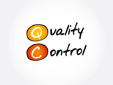 QC - kalite kontrol kısaltma, iş kavramı arka plan