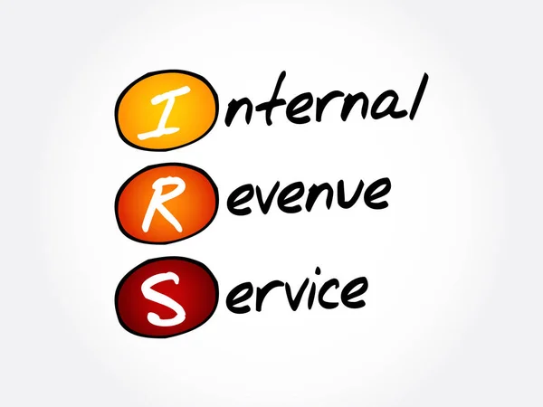 Irs Internal Revenue Service Acroniem Zakelijke Concept Achtergrond — Stockvector