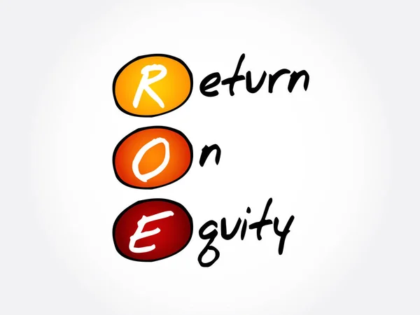 Roe Return Equity Mozaikszó Üzleti Koncepció Háttér — Stock Vector