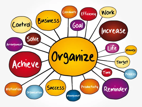 Organizar Diagrama Flujo Mapas Mentales Concepto Negocio Para Presentaciones Informes — Archivo Imágenes Vectoriales