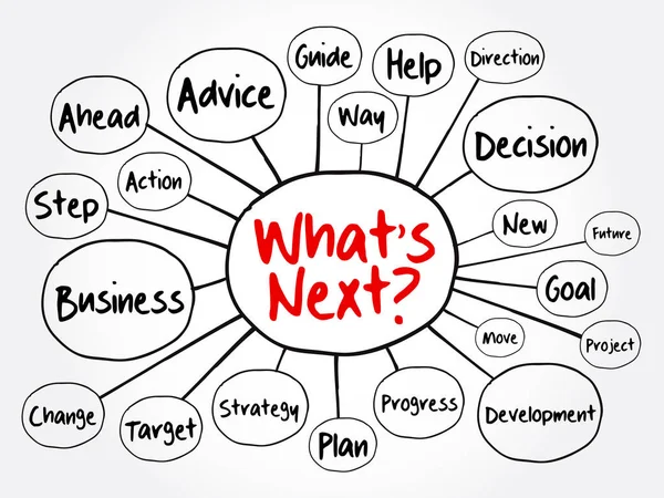 Qué Sigue Diagrama Flujo Del Mapa Mental Concepto Negocio Para — Vector de stock