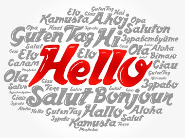 Merhaba kelime bulut dünyanın farklı dillerinde, arka plan konsepti