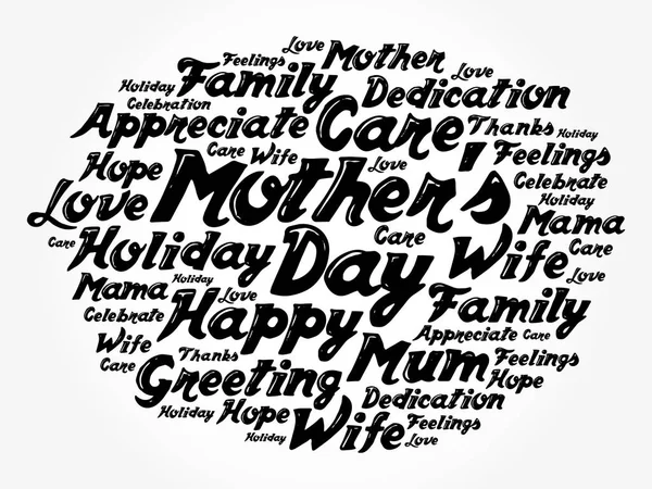 Mother Day Word Cloud Care Love Family Motherhood Concept — стоковый вектор