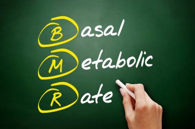 BMR - Basal Metabolic Rate acronym, concept on blackboard clipart
