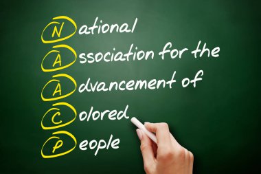 NAACP - Siyahların Gelişimi Ulusal Birliği kısaltması, karatahta kavramı