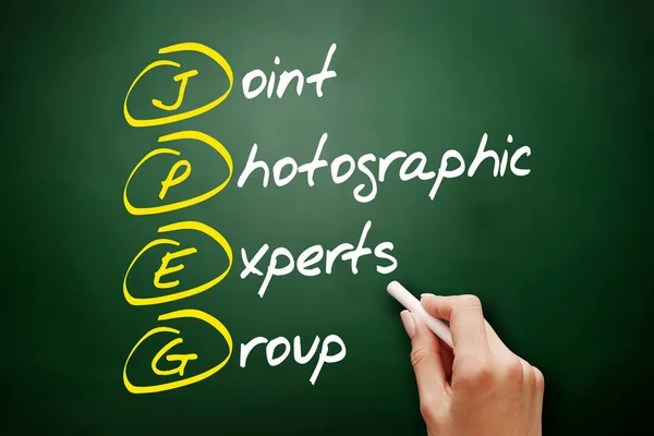 Jpeg Joint Photographic Experts Group Acroniem Concept Schoolbord — Stockfoto