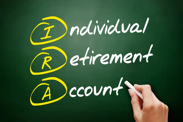 Ira Individual Retirement Account Acronym Concept Blackboard — Stock Photo, Image