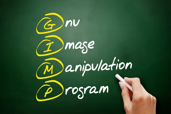 Gimp Akronim Program Manipulasi Gambar Gnu Konsep Pada Papan Tulis — Stok Foto