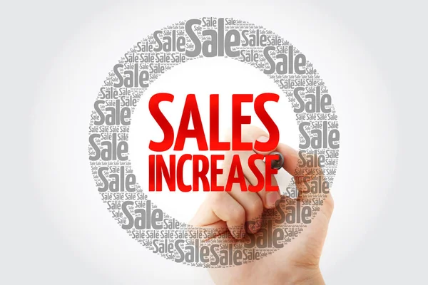 Sales Increase Words Cloud Marker Business Concept Background — Stock Photo, Image